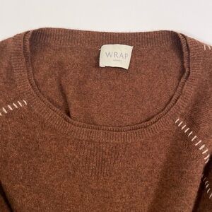 Wrap London Women's Cashmere Chestnut Crew Neck Sweater